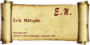 Erb Mátyás névjegykártya